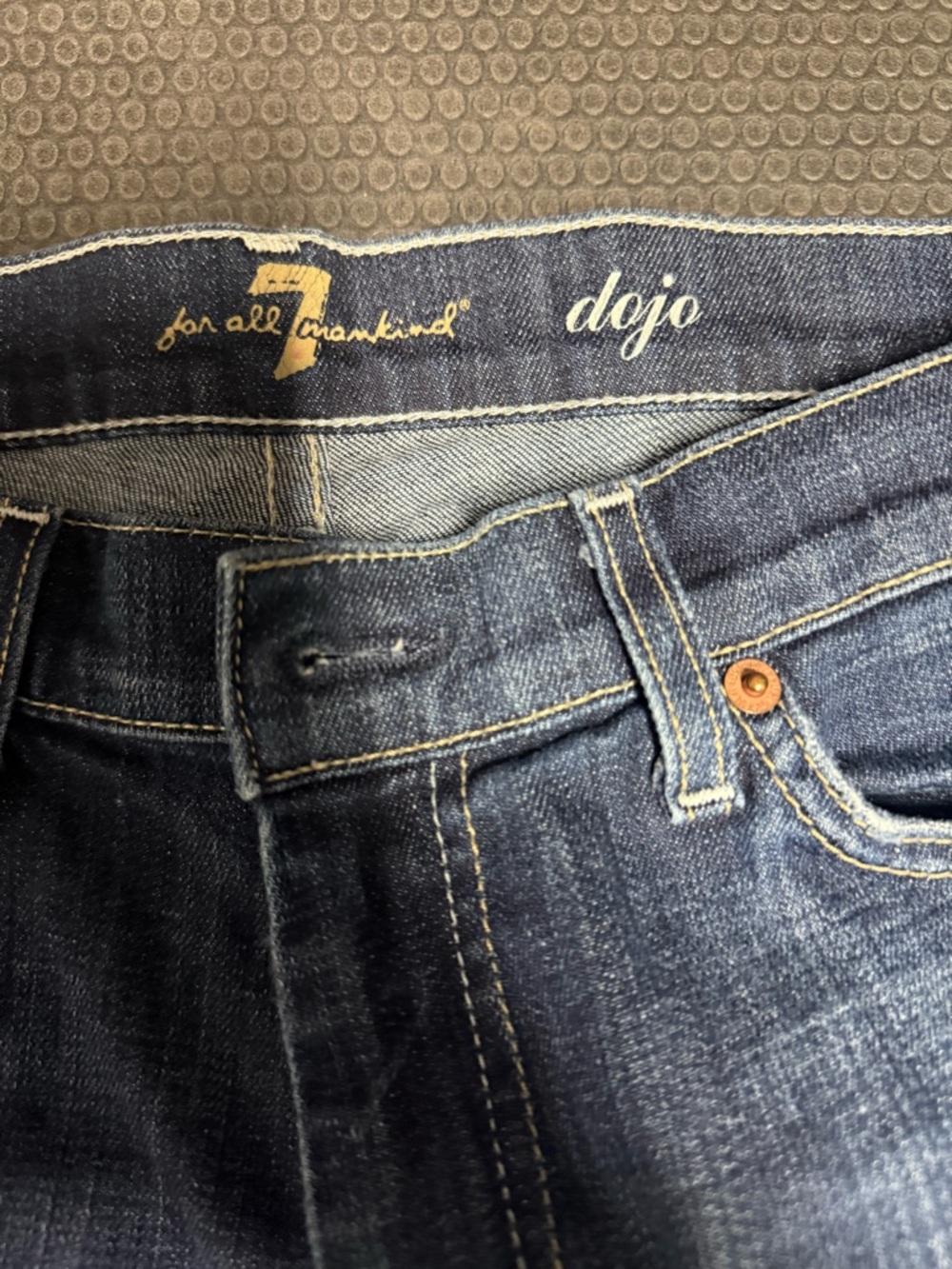 7 For All Mankind Dojo Flare Jeans in Dark Indigo Denim